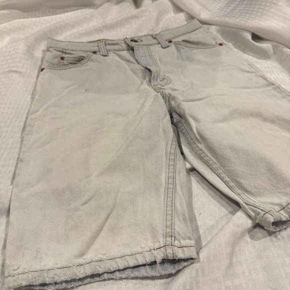 Vintage 80s Levis 550 Shorts Mens 30 Blue Denim Orange Tab Light Wash Jorts - Picture 2 of 9